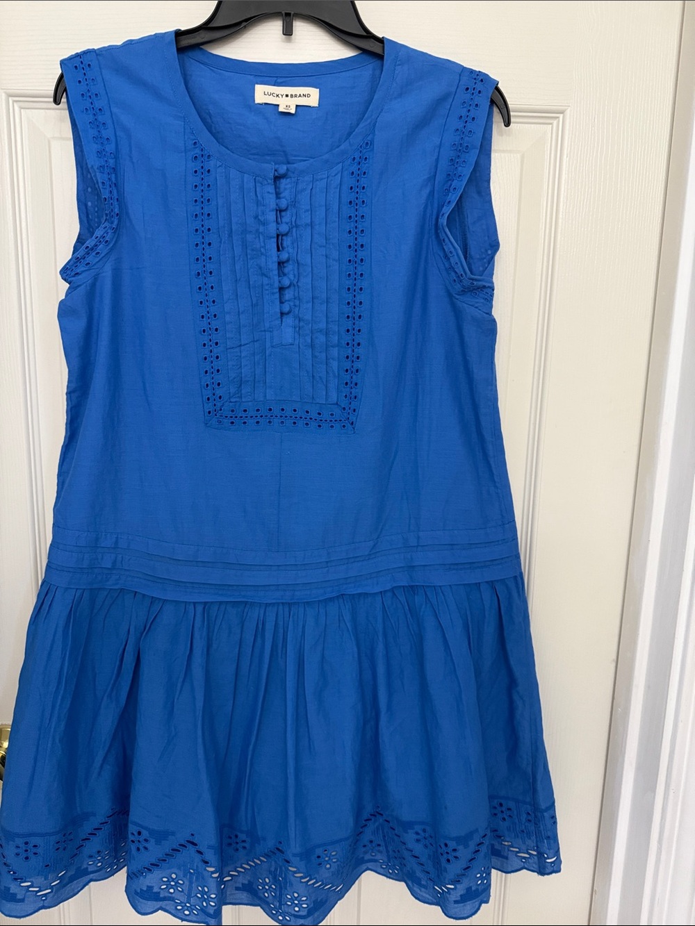 Lucky Brand Girls' Royal Blue Eyelet Sleeveless Sundress